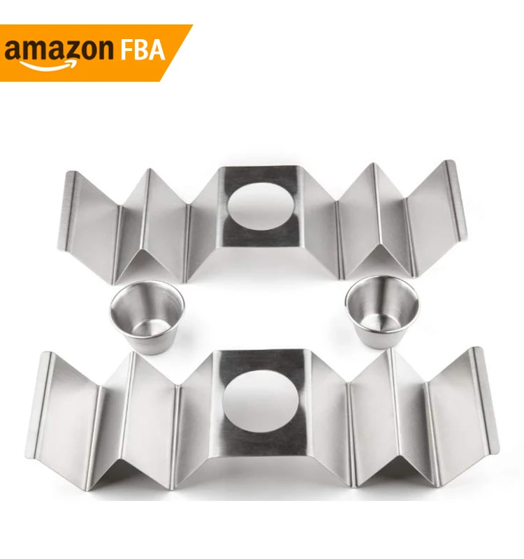 2025 Новое поступление, 4 шт., держатель для Тако из нержавеющей стали, подставка для Тако с чашкой для соуса