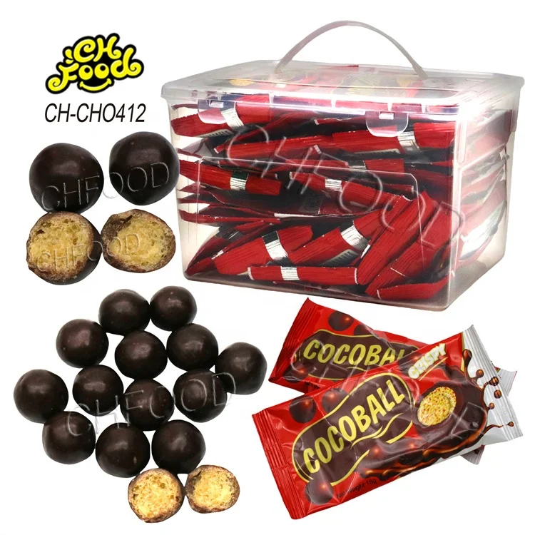Custom Hot New Item Chocolate Coated Crispy Cereal Puffed Ball Sweets Snack Halal Food