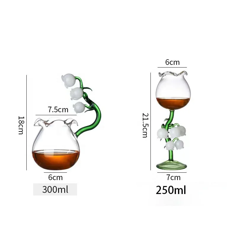 Хит продаж изысканный дизайн орхидеи стеклянная кружка для питья лилии