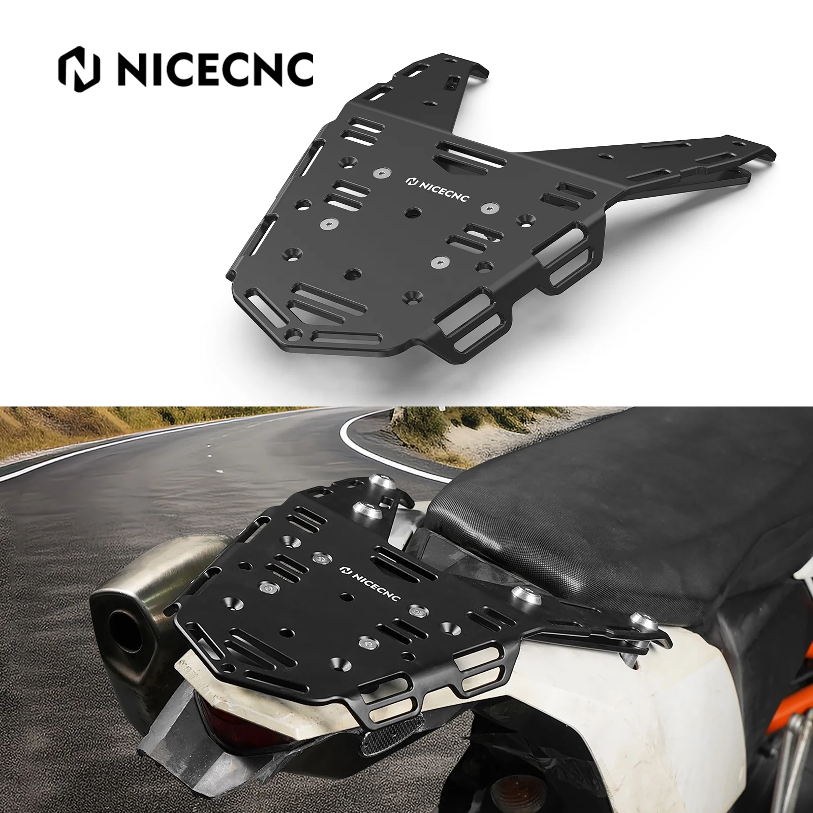 NiceCNC Aluminum Motorcycle Rear Luggage Rack Cargo Rack for KTM 690 ...