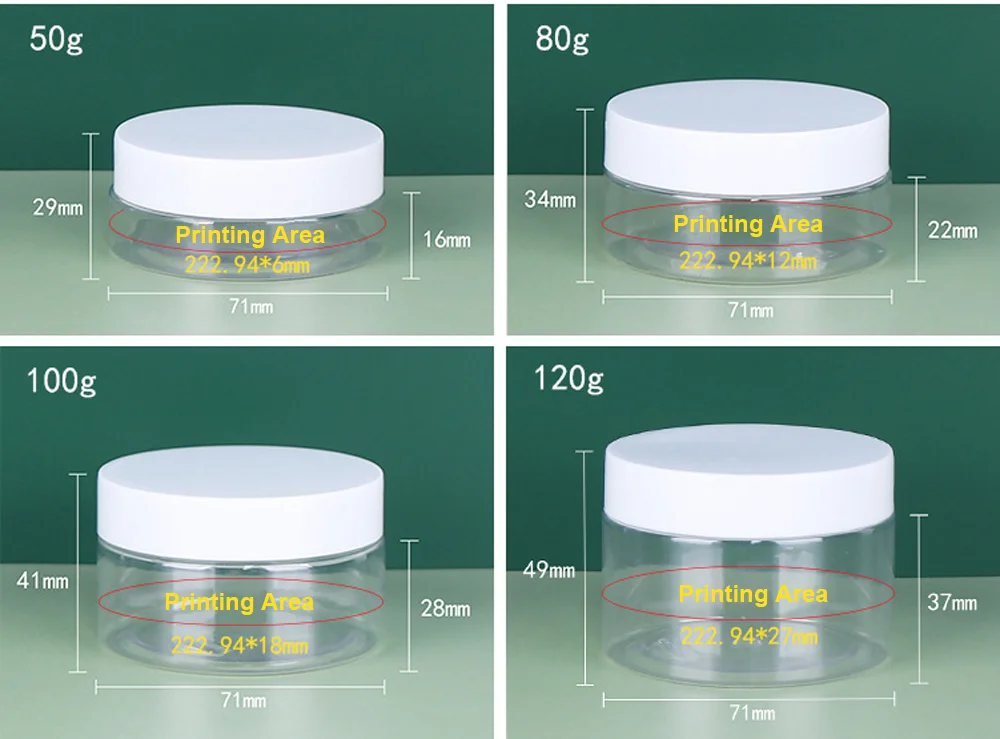 In Stock 68mm Plastic Pet Food Grade Jar With Aluminum Lid 150ml 180ml