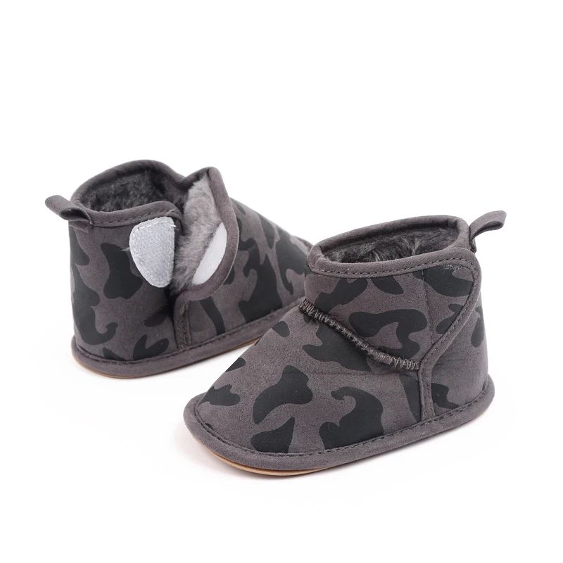 New Winter Fleece Thickened Soft Base Camouflage Anti-slip Baby Girls and Boys Warm Cotton Boots manufacture