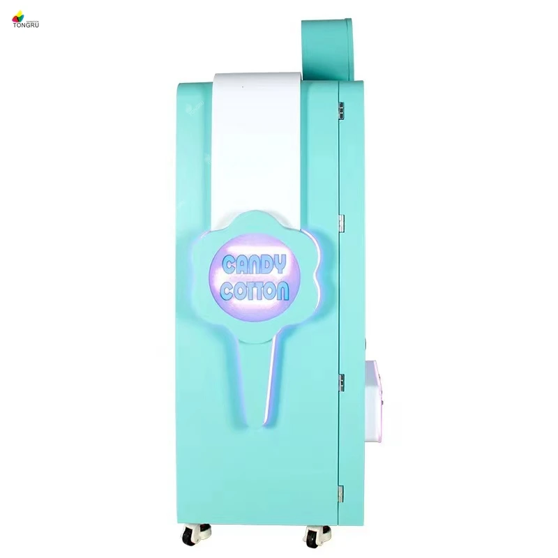 Electric Automatic Candy Floss Cotton Machine Vending Machines Scan Code to Pay Coin-operated