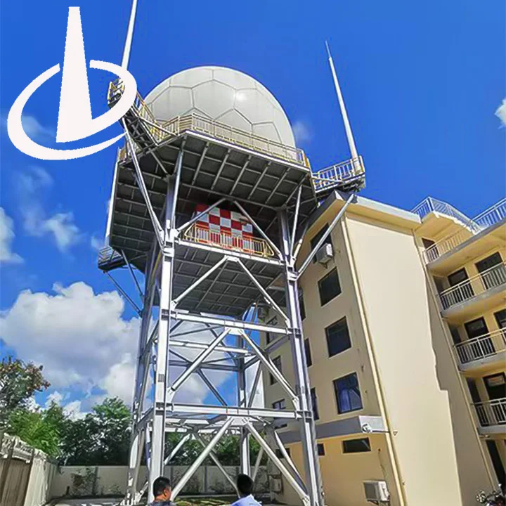 Galvanized 4 legs steel pipe meteorology  Radar tower Self-Supporting  Steel Lattice telecommunication tower supplier