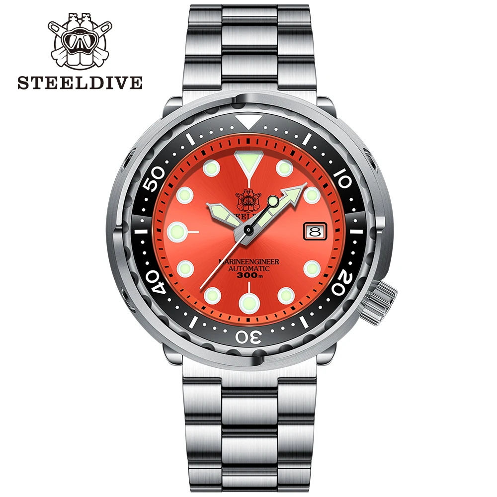 Бирюзовый циферблат! SD1975 STEELDIVE 316L нержавеющая сталь стерильные японские NH35A автоматические часы для дайвинга 30 атм