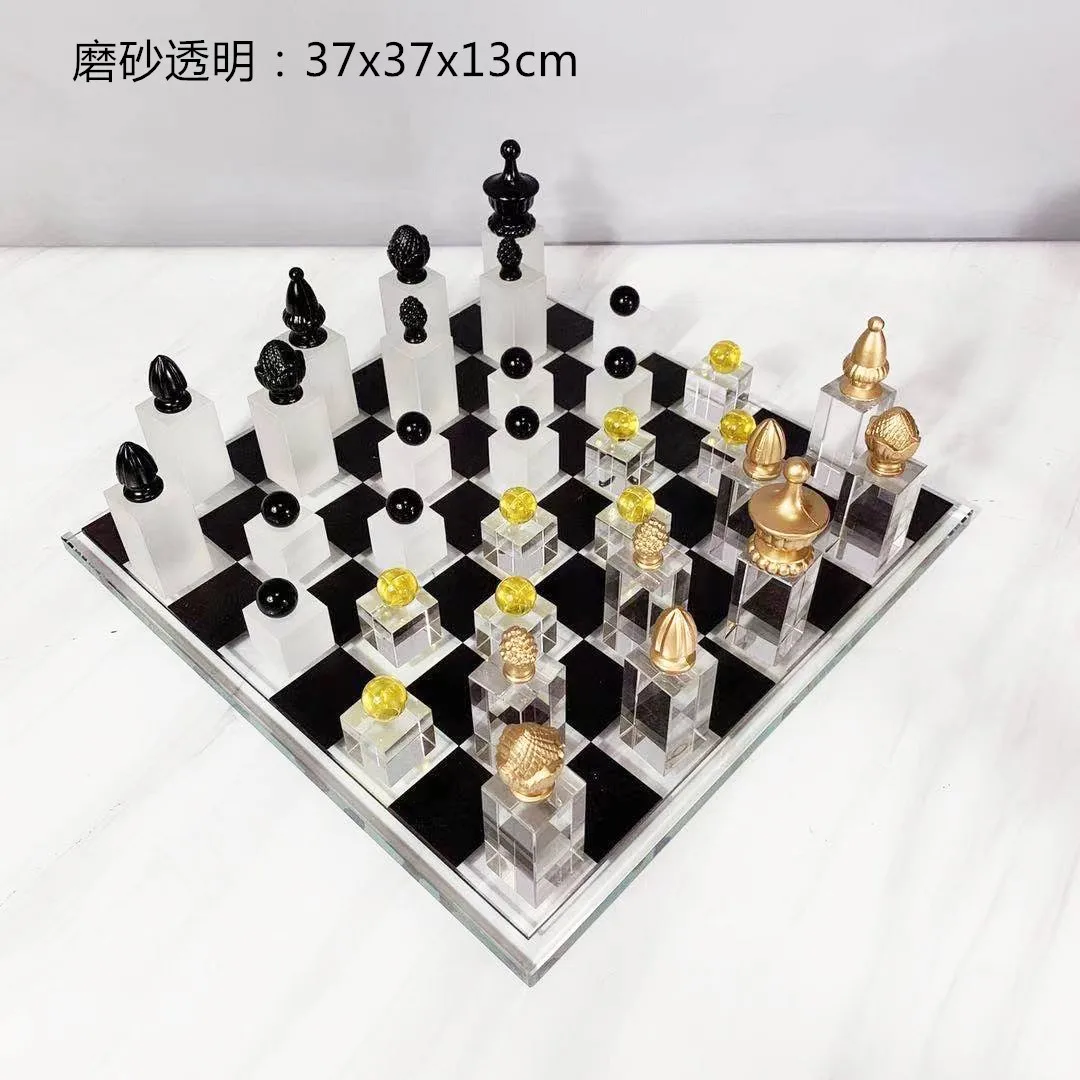 Decoração luxuosa de tabuleiro de xadrez para casa