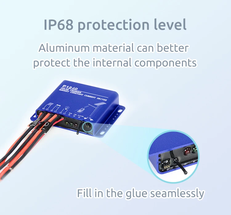 Intelligent Ip68 Waterproof P1240 12v 8a Pwm Solar Charge Controller 8a ...