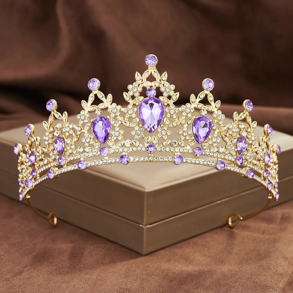 Makone Corona Barocca Vintage Regina Con Zirconi - Diadema Argento Fatto A Mano - 2