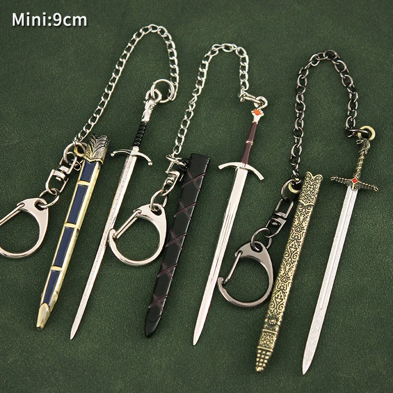 Mini Metal Keychain Game of Thrones Season 1 2 3 Jon Snow Arthur Dayne Jaime Lannister Sword Keychain Toy Metal Key Chains