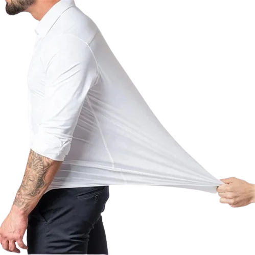 nylon spandex dress shirt Men's Slim Fit Black Non-Iron Dress Shirt Size N5