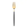 Black + gold  dinner fork