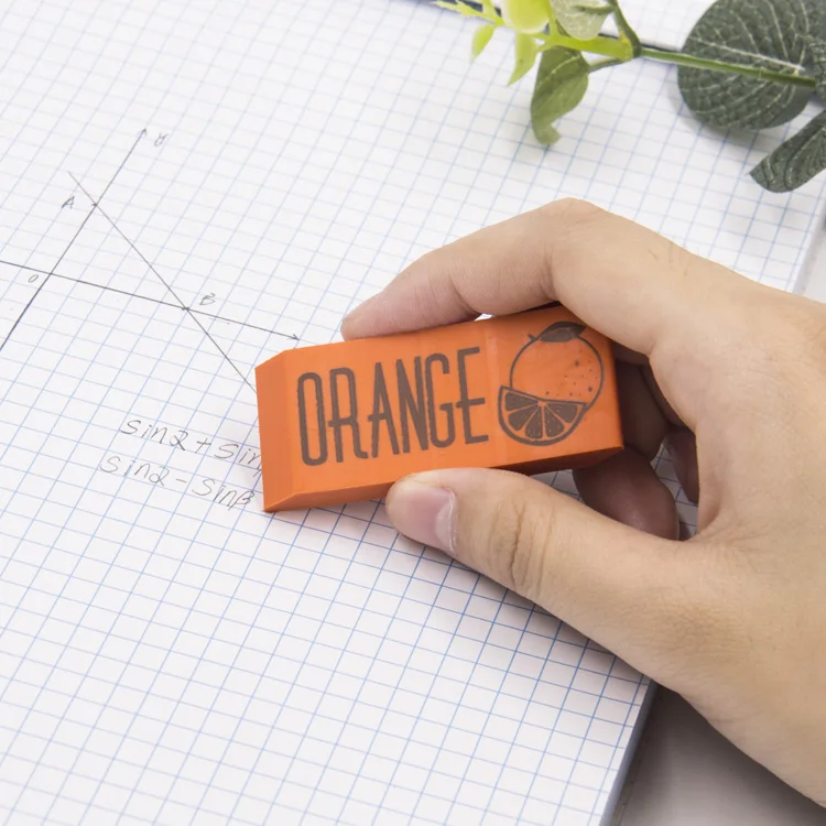 Customized Printing Fruit Smell Promotional 5 Pcs Scented Rubber PVC Eraser Set for Kids and Students