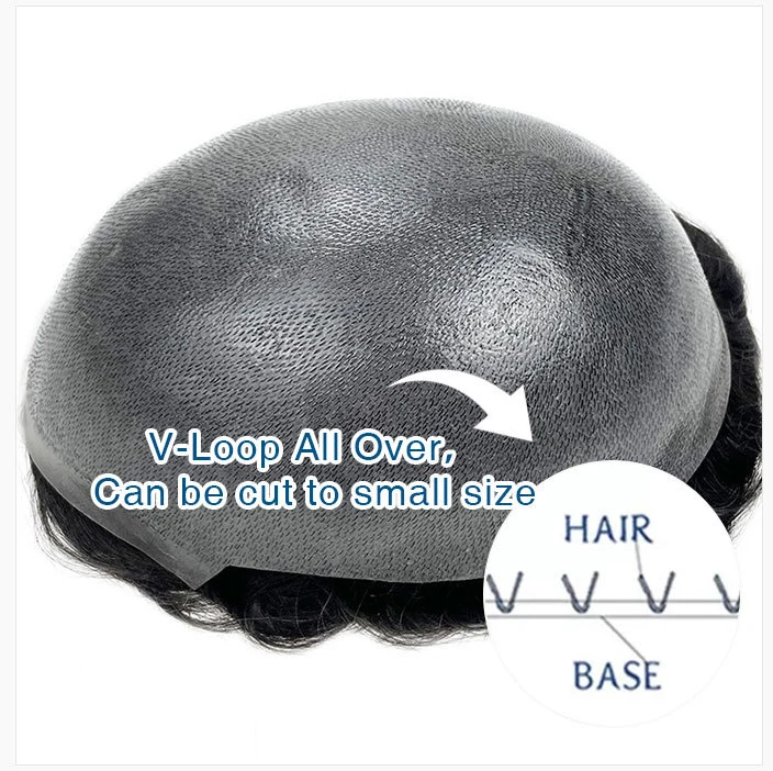 Gts-v Men Wigs Thin Skin Full Pu 0.04-0.06mm V Loop Hair Replacement ...