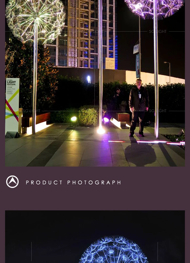 Customized Handmade Modern Decorative Outdoor Floor Light Dandelion