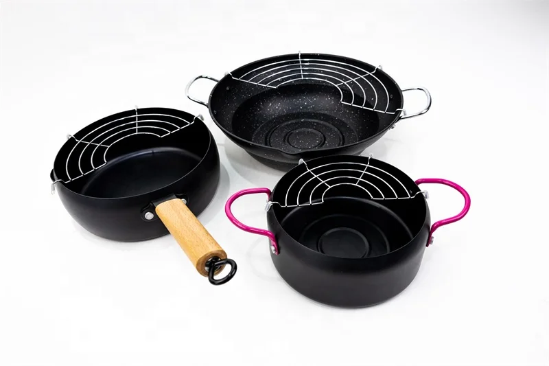 Ht 28cm Carbon Steel Kitchen Cookware Japan Japanese Style Tempura Deep