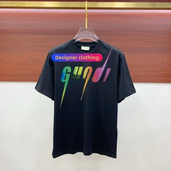 2024 Gujia Latest Top Fabric Short Sleeve Fashion Trend Famous Brand Designer Men and Women T-Shirt 7A High End Customization