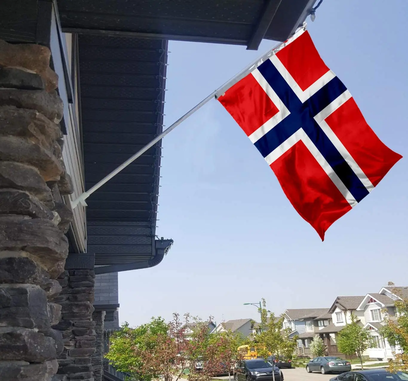 3x5Ft Handmade Promotional Norway Flag Pennant Banner Polyester Fabric Single Double Sides Brass Grommets Outdoor/Indoor Decor