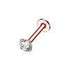Rose gold+Clear round zircon (single)