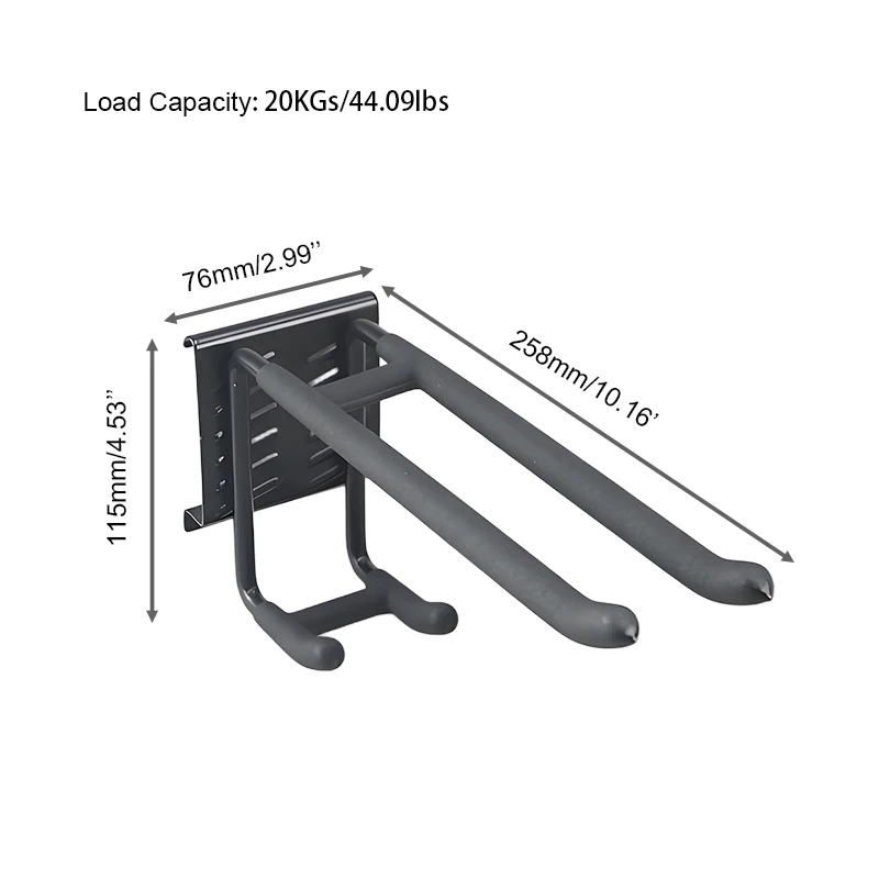 Factory Price Eight-Inch Double Straight Hook Wall Mounted Metal Hooks Slat Wall Hooks for Cleaning Tool Storage details
