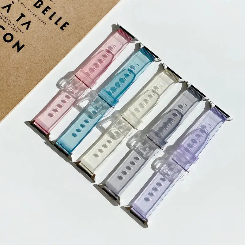 product wholesale custom new design smart sports silicone watch bands mens womens 40 41 42 43 44 45mm compatibility for apple watches-2
