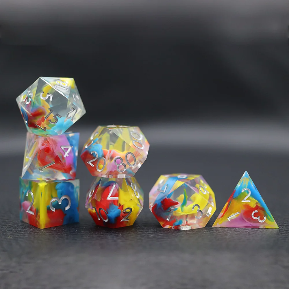 OEM Personalizado D20 Resina Dados de Dragón para Xogos DND 16mm Múltiples 4 Cores Vapor Coloured Dice