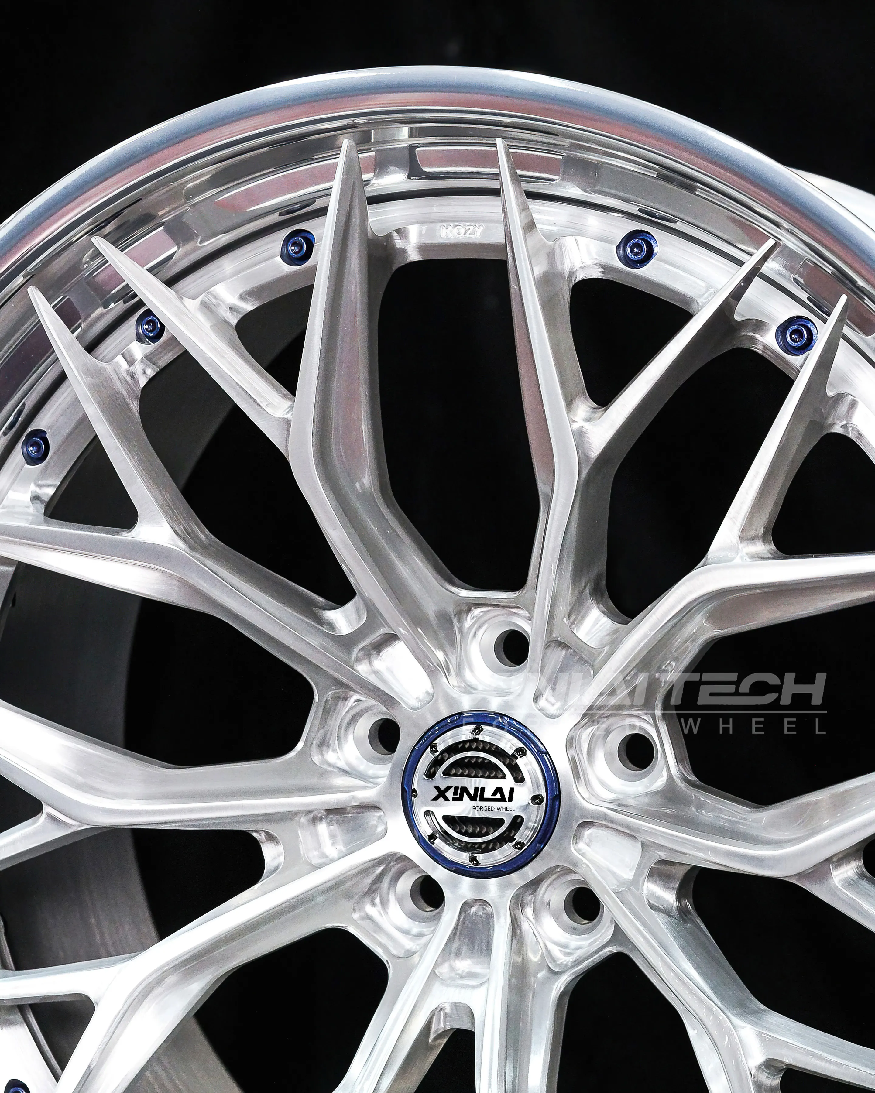XL Hyper Silver Brushed Custom Two Piece Forged Alloy Wheels 5x108 5x112 5x120 Rims for Land Rover Jaguar Audi BMW Mercedes - Image 3