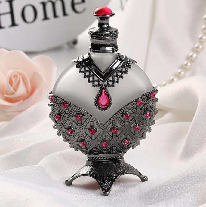 10ml 15ml 30ml High quality jewelry perfume metal bottle Dubai essence Vietnamese Arabic essential oil empty dropper bottles factory