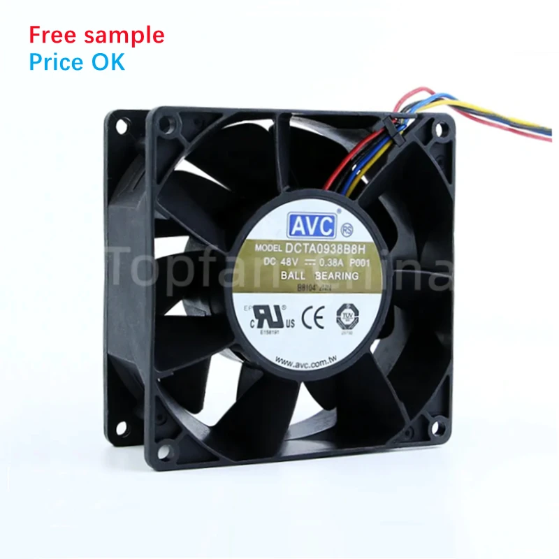 AVC DCTA0938B8H Ventilators Axial BLDC Fans 12v 48v DC Cooler Icebox Inverter Computer UPS Radiator 90mm 92mm Case Fan Cooling