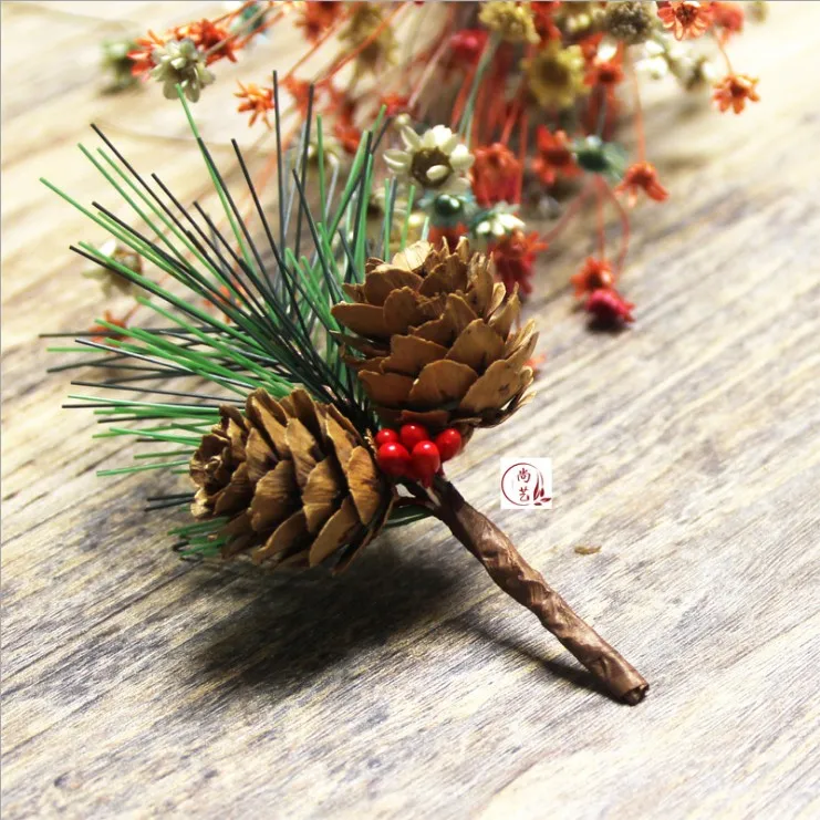 wholesale christmas floral picks pine cone