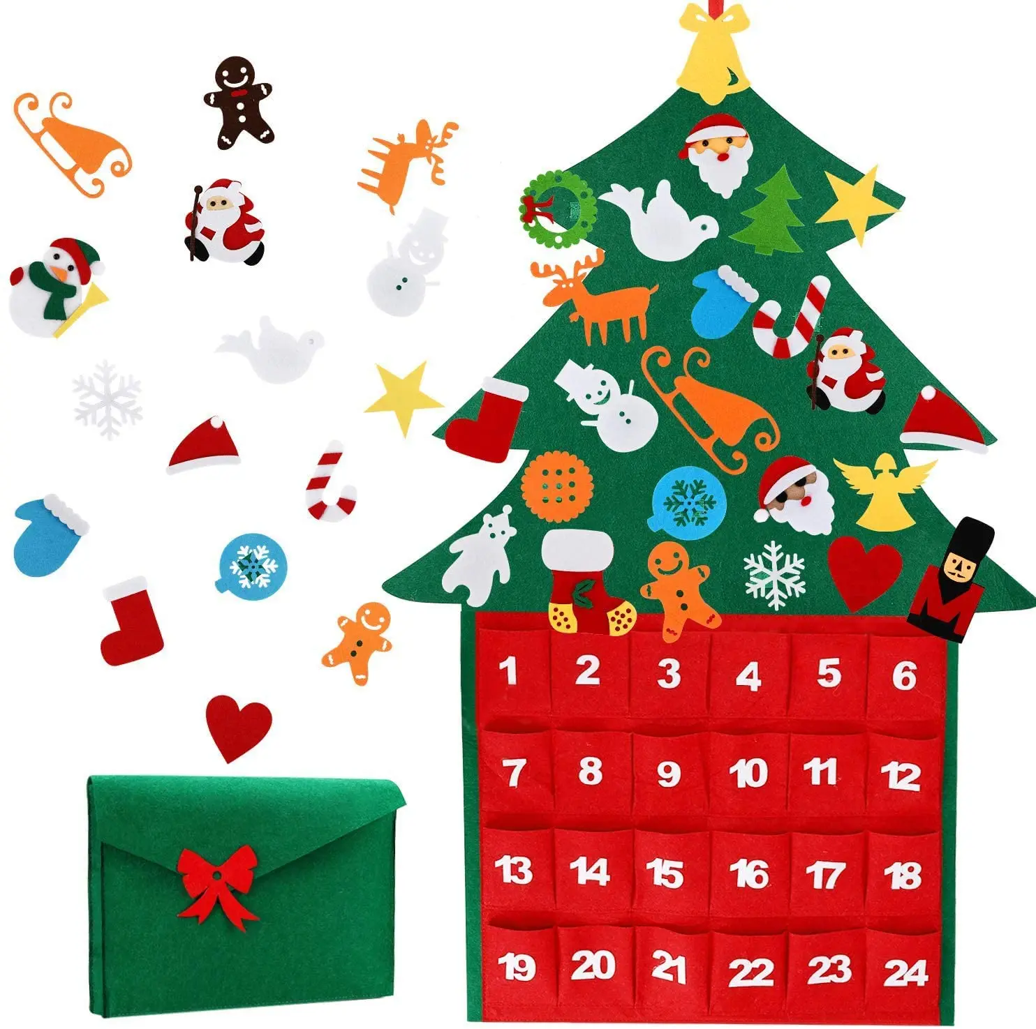 Felt Advent Calendar Kids Christmas Countdown Advent Ornaments | Yh  Christmas Tree Felt Advent Calendar, Christmas Advent Calendar With Pockets  Santa Advent Calendar With 24 Days Pockets Countdown Hanging Ornaments |  Vladatk.gov.ba