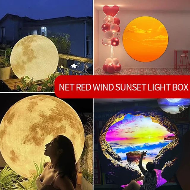 Custom sunset sunset net red soft film light box outdoor attractions punch card camping bar atmosphere sense glow moon light