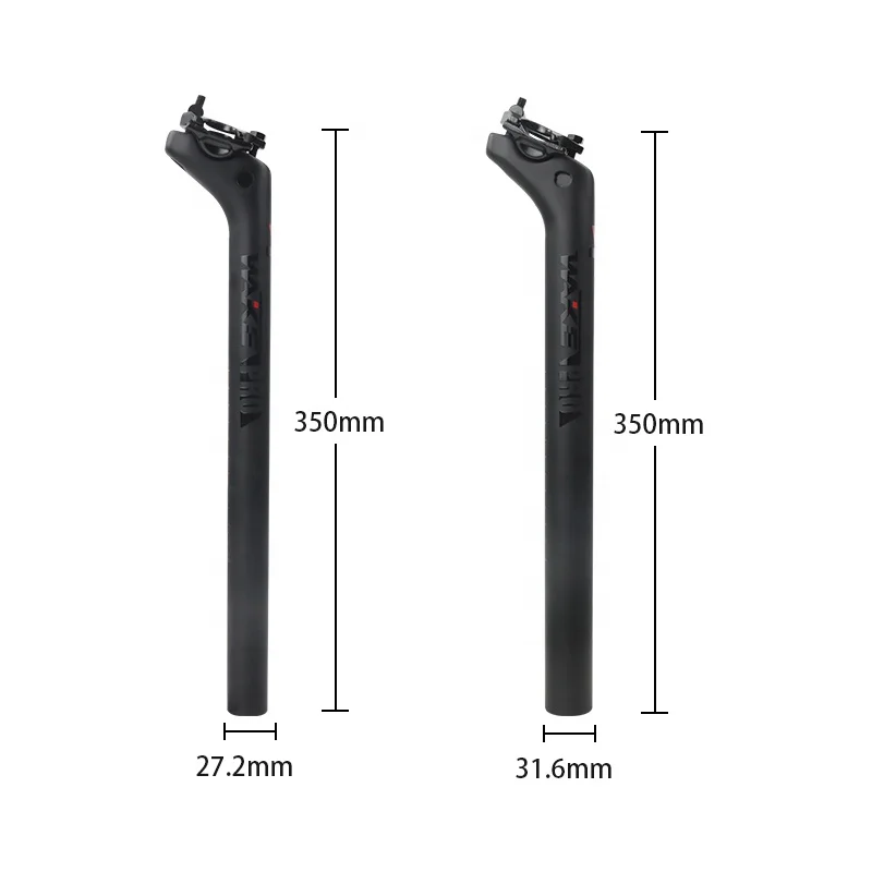 Bike Seat Post T800 Carbon Fiber 350mm Aluminum Alloy Bicycle  Seatpost Cycle Seat Post for Wake Mtb Bike