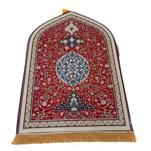 Factory Price Printed Polyester Muslim Islamic Prayer Mat Religious Worship Blanket Custom Portable Rugs Home Praying Carpet
