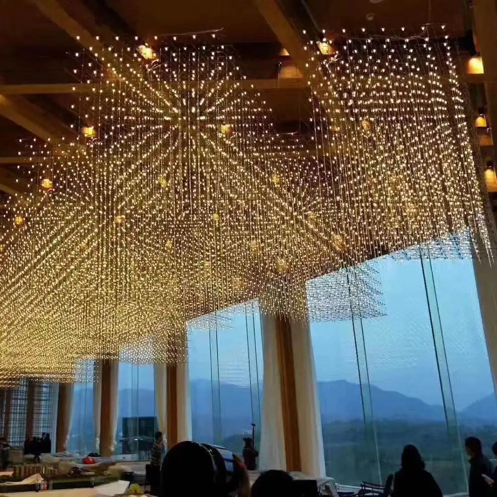 ECOJAS Good Quality Custom Creative Large Decorative Engineering Chandelier Lights for Sri Lanka Hotel