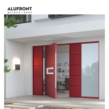 ALUFRONT Modern Style Heavy Duty Design Aluminum Entrance Pivot Door Front Entry Door for Residence