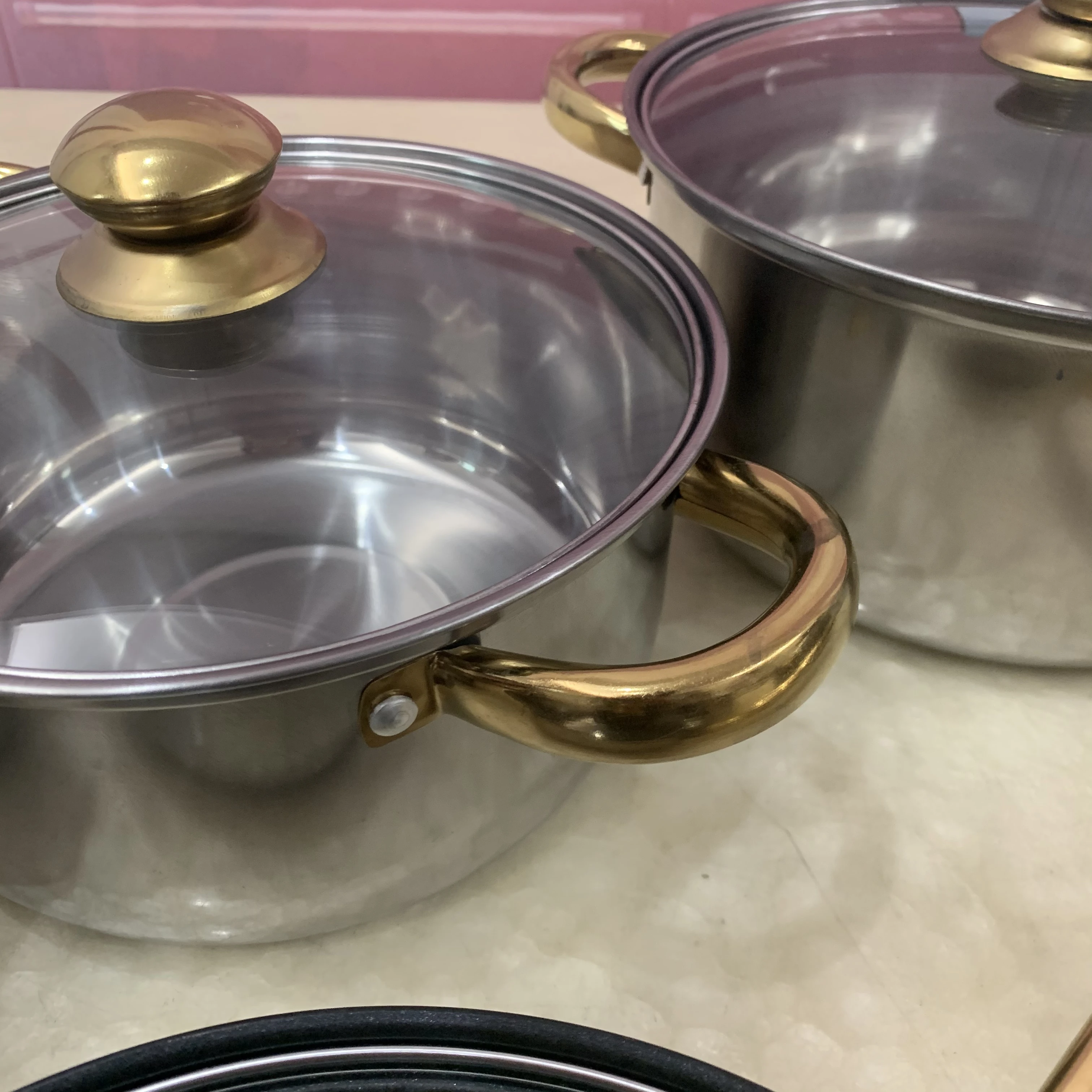 Newest Promotion Cooking Pot Set Stainless Steel Cookware 12pcs Kitchen Cookware Sets