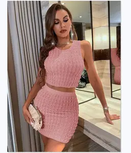 Ropa De Mujer Elegantes Short Set Woman Clothing Bulk Clothes Korean Tank Top Mini Skirt Sets