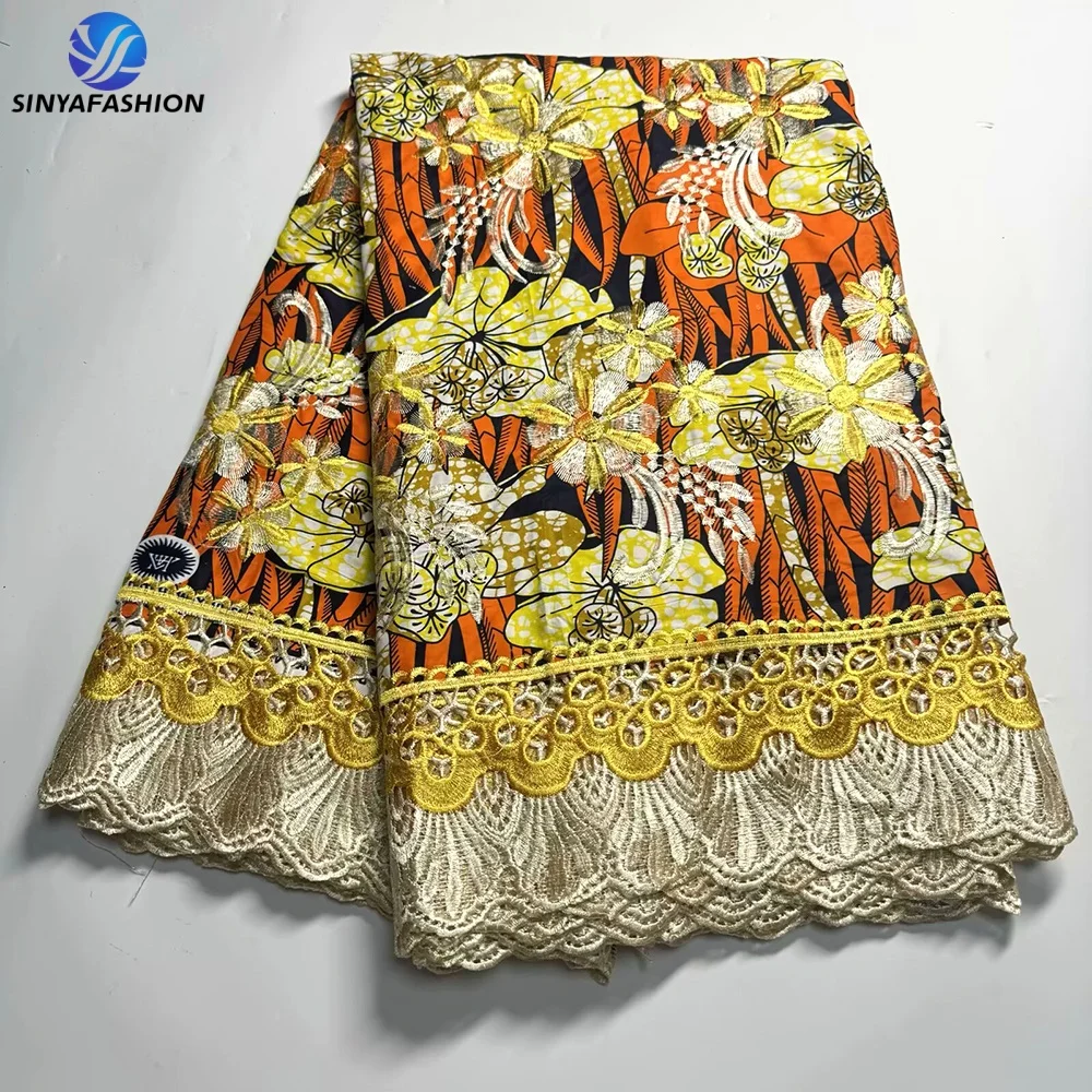 Sinya Luxury African Lace Fabrics - Soft Wax Print and Guipure