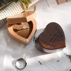 Shape Jewellery Custom Logo Necklace Earrings Bracelet Ring Wooden Packaging Jewelry Boxes Heart Shape Jewellery Box