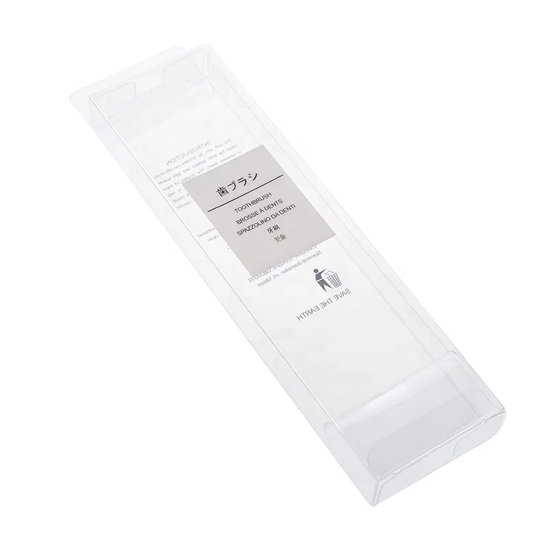 Good Quality Custom Box clear Cuboid PVC Plastic Box Transparent Plastic Tooth Brush Packaging Box