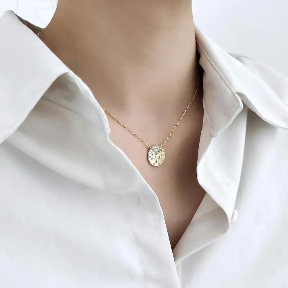 KAKODIY gold-plated luxury fashion 925 sterling silver round belt pendant women's jewelry necklace detail 3