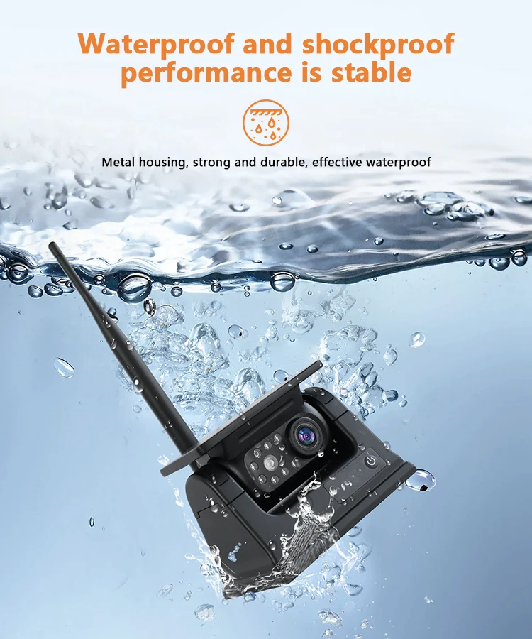 Factory Supply Private Model for IOS Android Wireless 9600mah Battery Rechargeable Magnetic Truck Van Rear View Camera