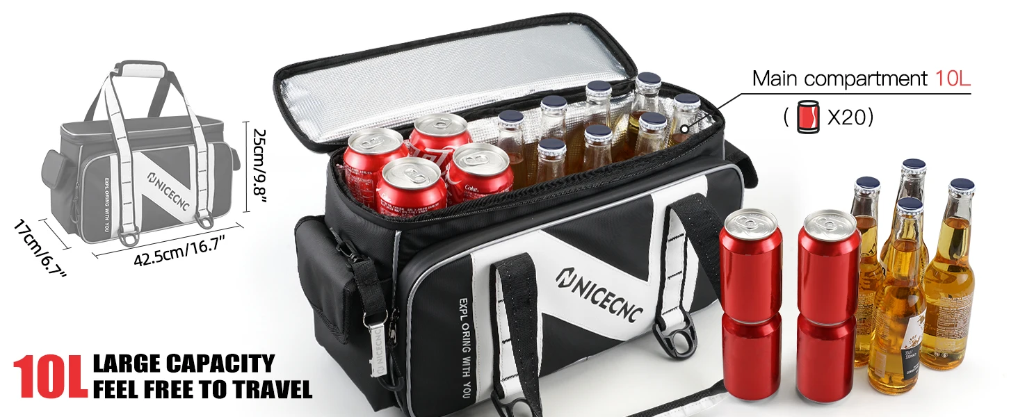 Nicecnc Motorcycle Hard Saddlebag Cooler Insulated Leakproof Saddle Bag