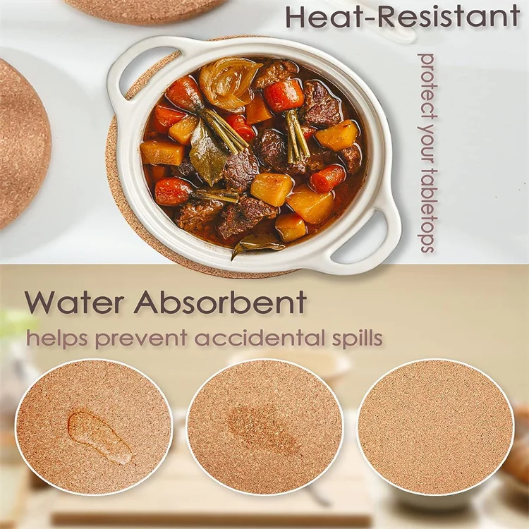 Factory Supply Wholesale Custom Printed Logo Coaster Cork Absorbent