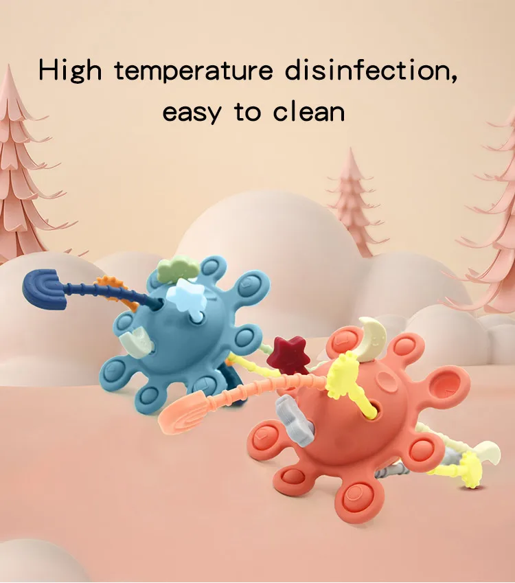 Wolife Silicone Pull String Activity Toy for Baby Teething