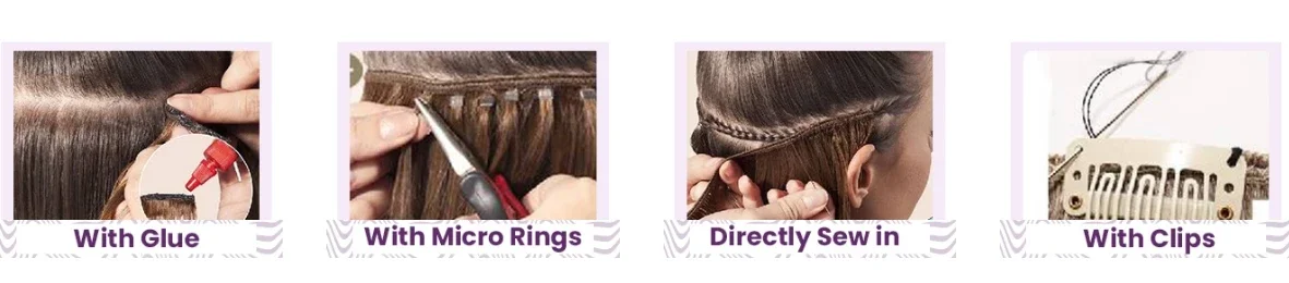 LaaVoo Virgin Weft Human Hair Extension 50g 100g 16-24 pollici veri lisci brasiliani di alta qualità senza cuciture_voghion.com