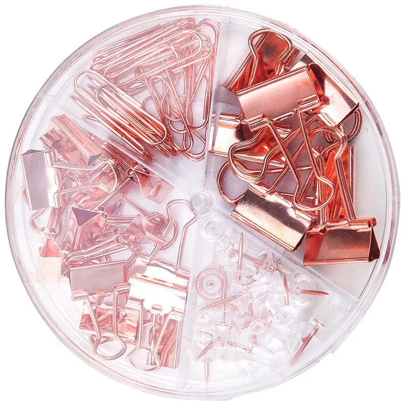 78554 Push Paper cip розовое золото офисный Комбинированный держатель для билетов Настольный гаджет металлический многофункциональный файл для хранения дома высокого качества