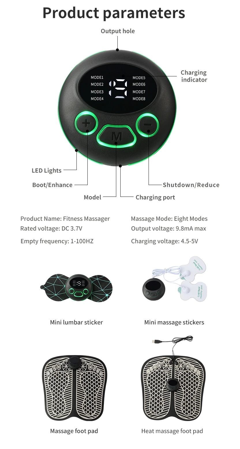 Foot Massager Electrodes Neck Back Pain Relief Device Ems Muscle