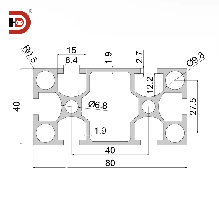 product 4080 sandblasted black extruded aluminum alloy profiles provide punching and cutting services from chinese manufacturers-3
