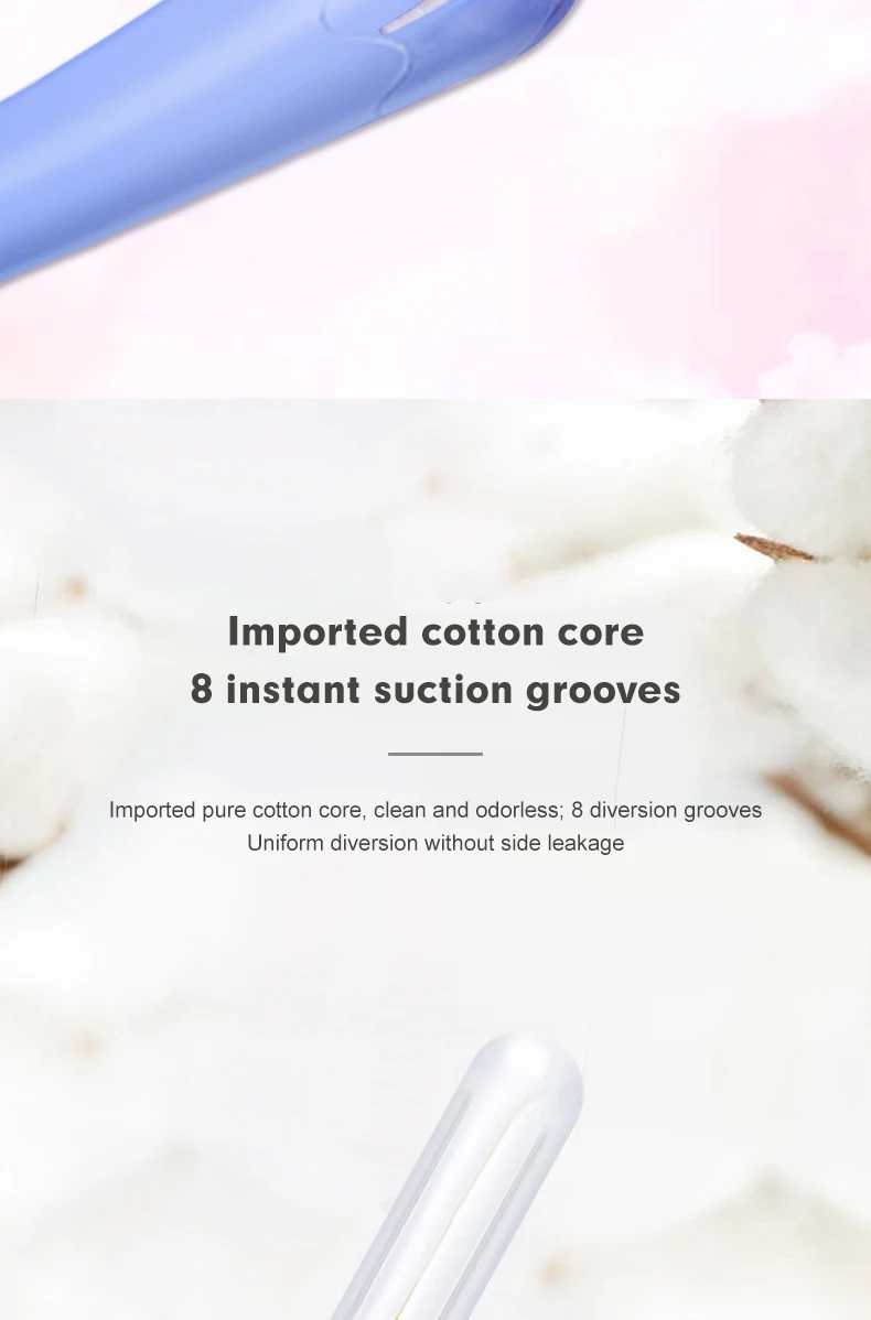 Strong Absorbent Disposable Biodegradable Organic Cotton Tampons For